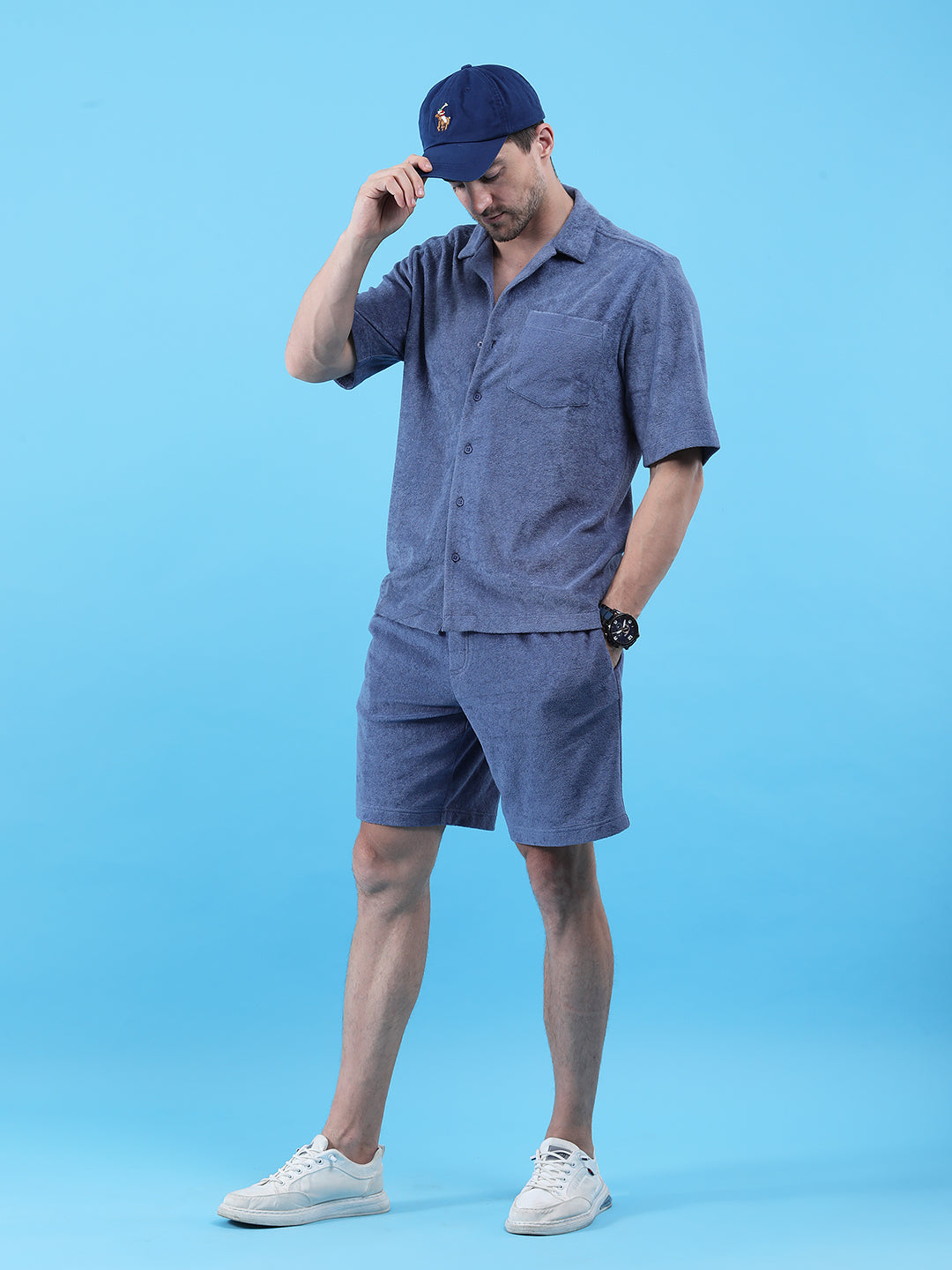 Cobalt Ease Cotton Terry Co-ord Set